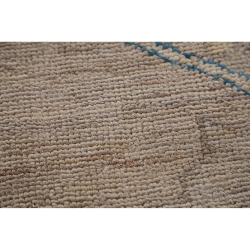 Hand Knotted Oriental 100% Wool Carpet Transitional All-Over Beige & Ivories Oushak Area Rug - 12' 0'' X 8' 1''