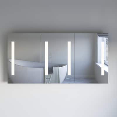 Fresca FMC016030 Tiempo 59" x 29-1/2" Lighted Frameless Triple Door
