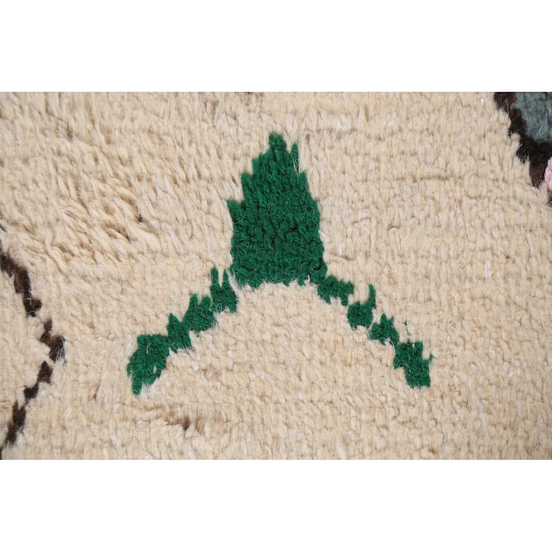 Tribal Oriental Moroccan Geometric Area Rug Hand-knotted Wool Carpet - 6'1" x 9'5"