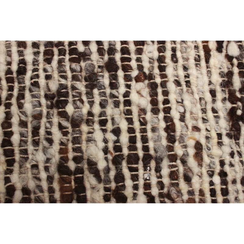 ECARPETGALLERY Braid weave Sienna Brown Wool Rug - 5'1 x 8'1