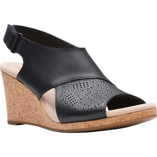 clarks nubuck leather perforated heeled sandals