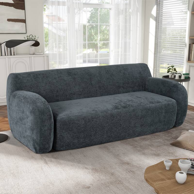 81.5" Ergonomic 3-Seater Curved Sofa, Modular for Living Room, Bedroom, or Apartment
