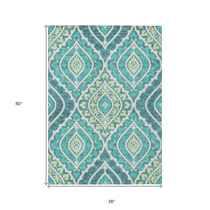 HomeRoots Floral Transitional Rectangle Outdoor Rug