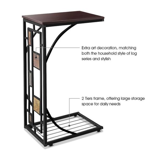Shop Costway Coffee Tray Side Sofa Table Ottoman Couch Room