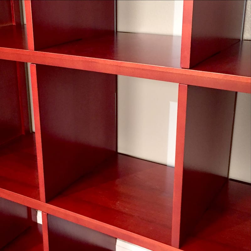 John Louis Home Solid Wood 9 Cube Storage Organizer Red Mahogany