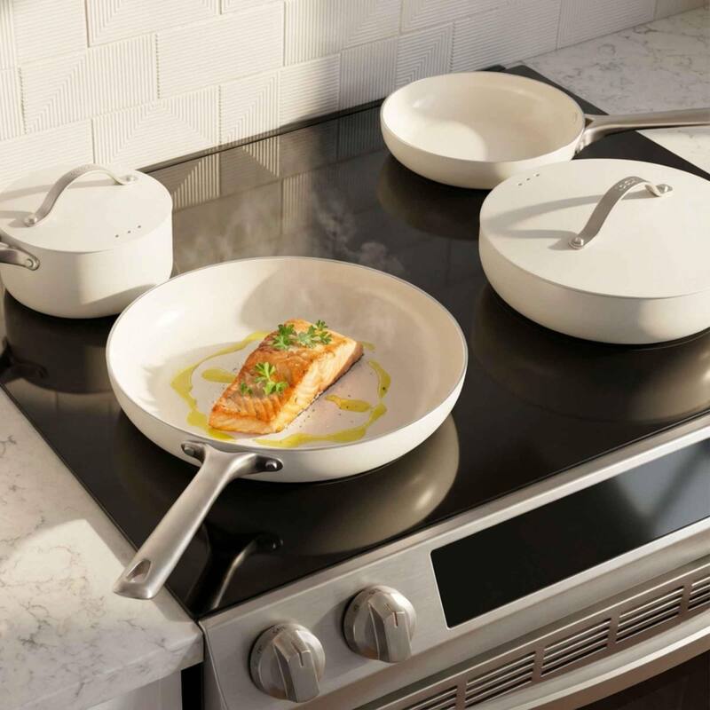 Alva Mobi 8-Piece Nonstick Ceramic Cookware Set - Cannoli Cream