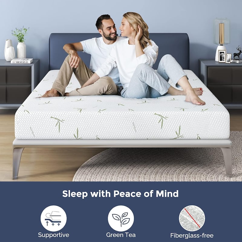 10 Inch Cooling Gel Memory Foam Mattress / Pressure Relieving / CertiPUR-US Certified / Bed-in-a-Box