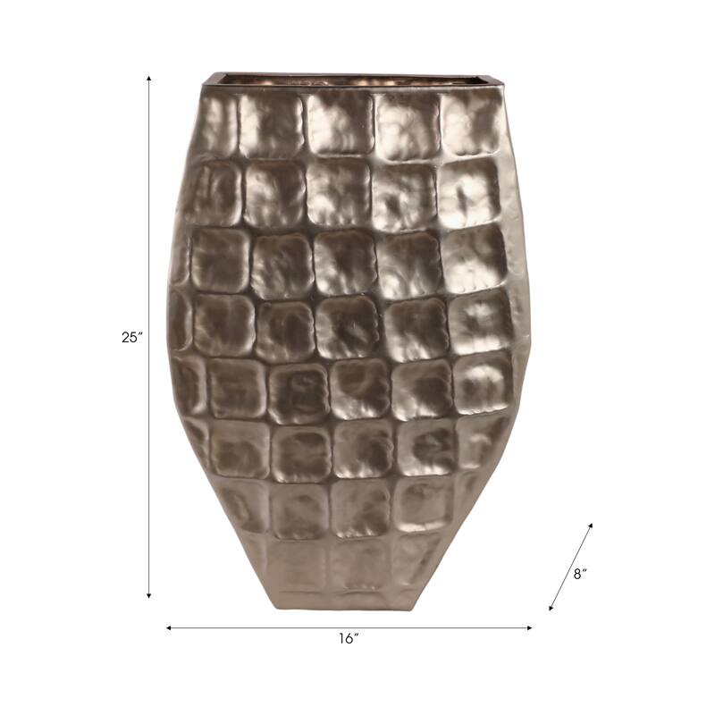 Aluminum Planter Textured Geometric Tapered Square Modern Accent