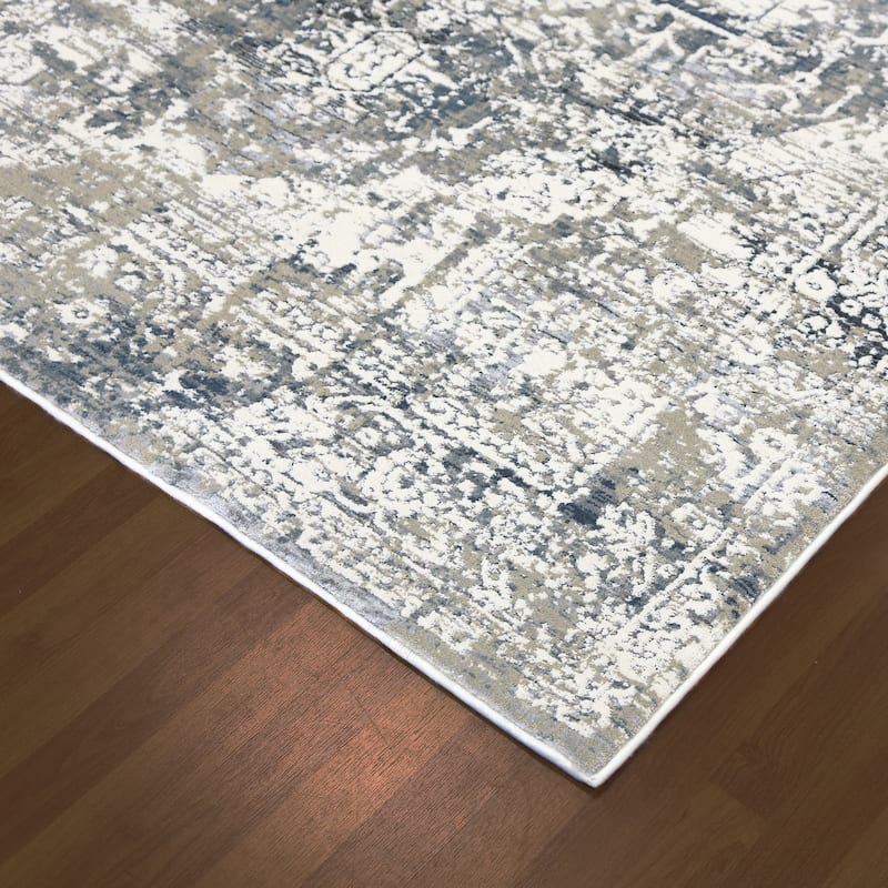 Dynamic Rugs Astoria Cream/Grey Polyester & Polypropylene Area Rug