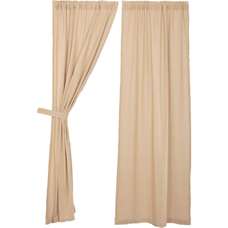 Farmhouse Curtains Cotton Burlap Panel 84x40 Solid Color - Panel 84x40