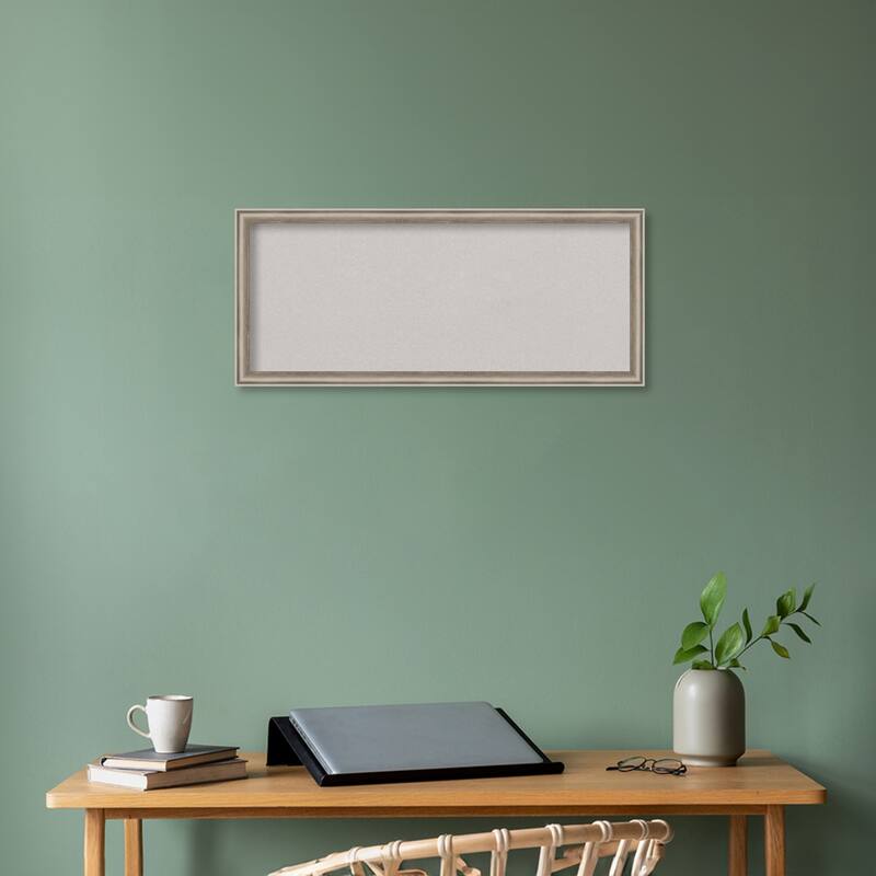 Salon Scoop Wood Framed Grey Corkboard Bulletin Board
