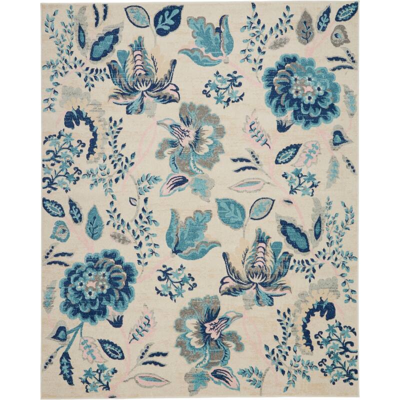 Nourison Tranquil French Country Floral Modern Area Rug