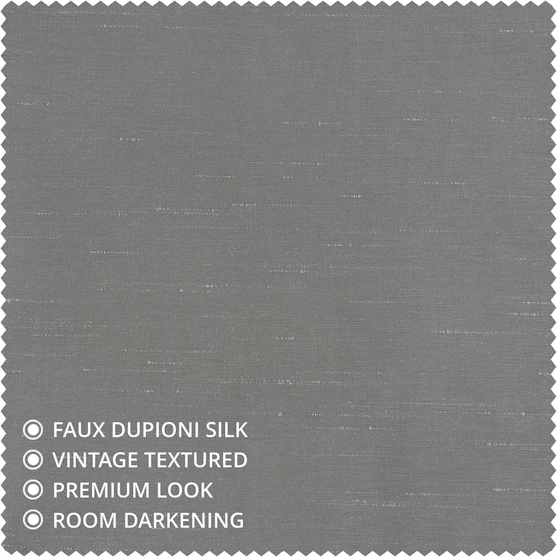 Exclusive Fabric Storm Grey Faux Textured Dupioni Silk Curtains (1 Panel)