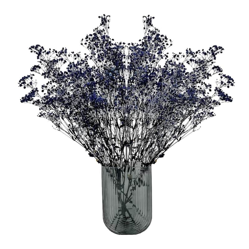 Bundle of 4 Preserved Gypsophila, Baby's Breath,24" long - 24 inch - Blue Purple