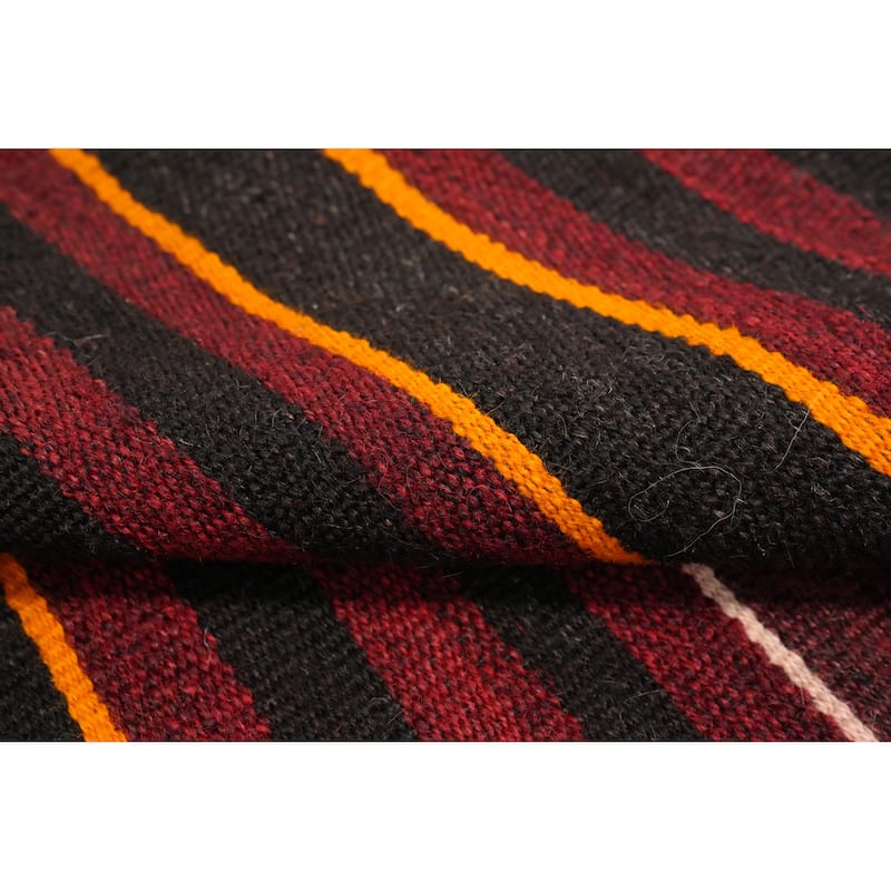 Hand Woven Oriental 100% Wool Carpet Southwestern Tribal Red Kilim Area Rug - 11' 3'' X 6' 7''