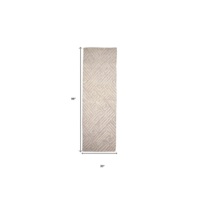 HomeRootsGeometric Contemporary Runner Area Rug - 96' X '30' X '0.31