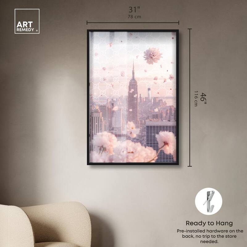 Raining Petals in NYC Shadowbox by Art Remedy