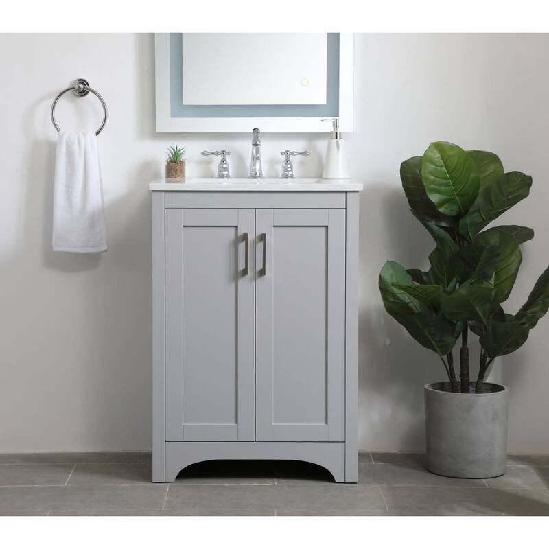 Elegant Lighting VF17024 Moore 24" Free Standing Single Basin Vanity