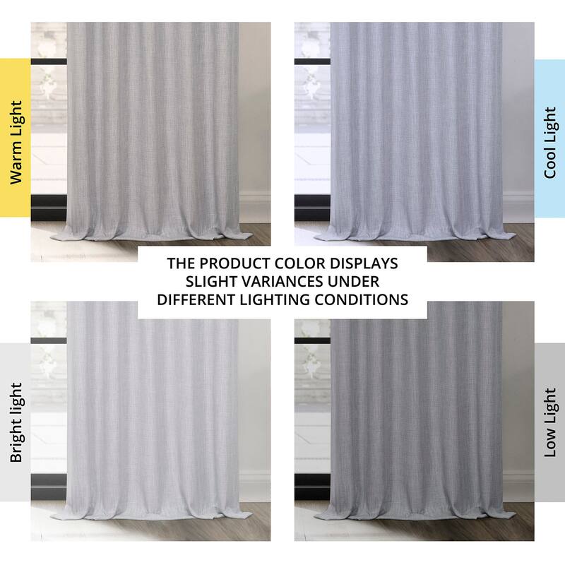 Exclusive Fabrics Textured Faux Linen Extra Wide Room Darkening Curtains for Bedroom & Living Room Curtains (1 Panel)