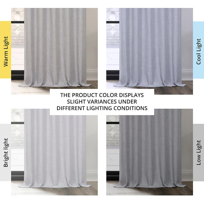 Exclusive Fabrics Textured Faux Linen Room Darkening Curtains for Bedroom & Living Room Curtains (1 Panel)