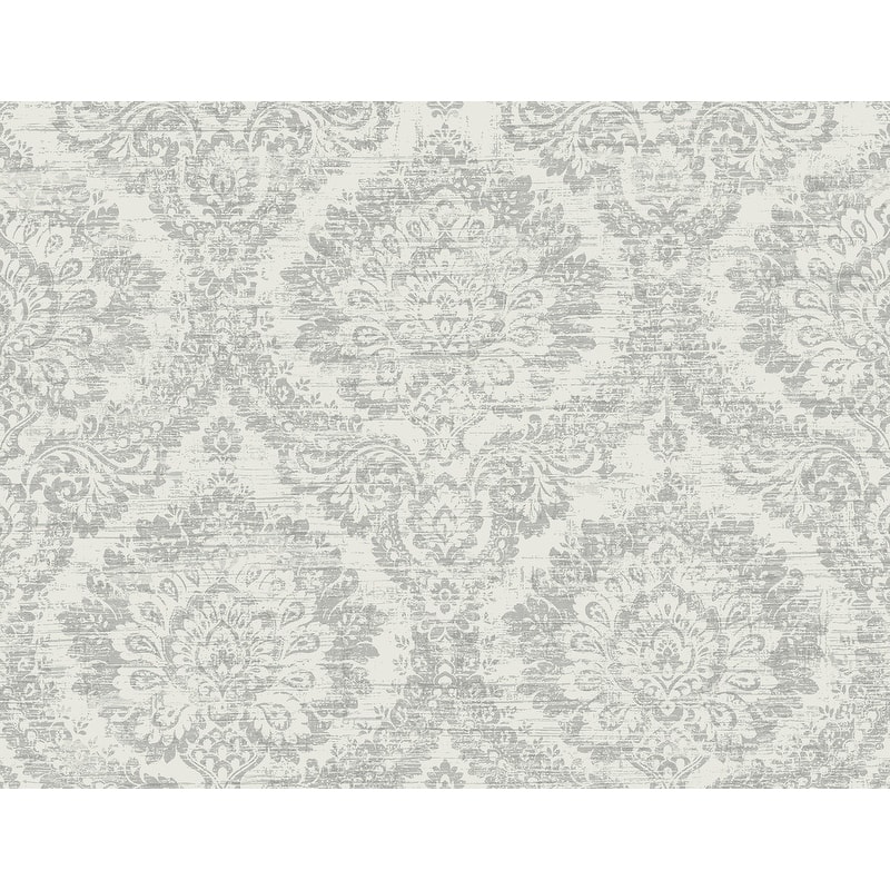 Kenneth James Kauai Grey Damask Wallpaper - 27in x 324in x 0.025in