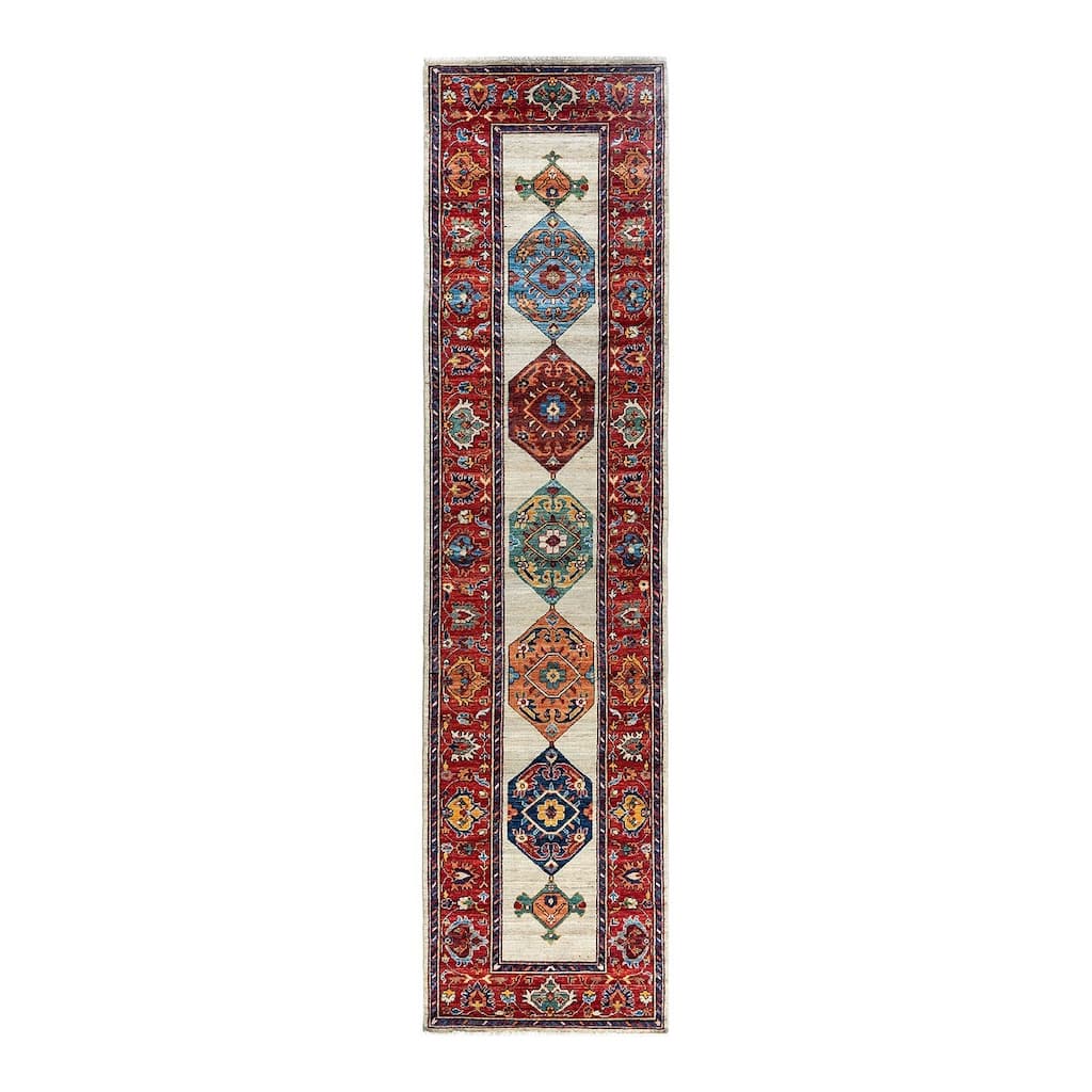 Serapi One-of-a-Kind Hand-Knotted Runner Rug - Light Gray, 2' 9" x 11' 1" - 2' 9" x 11' 1"