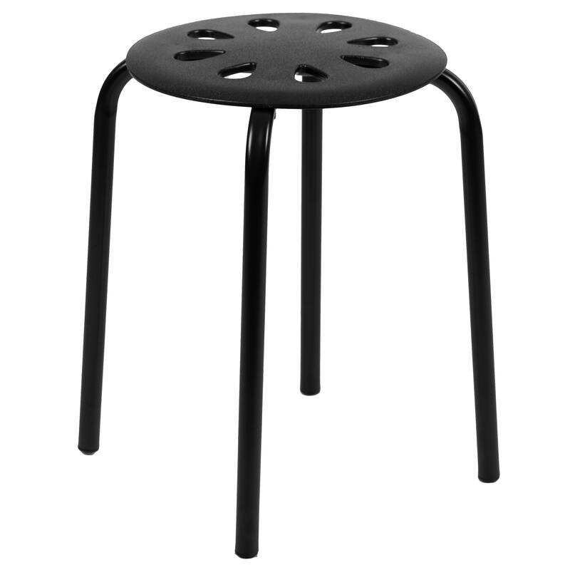 Plastic Nesting Stack Stools - School/Office/Home, 17.5"Height (5 Pack) - 16.5"D x 16.5"W x 17.5"H