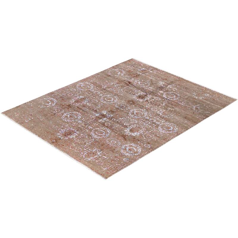 Ikat One-of-a-Kind Handmade Area Rug, Beige - 8' 0" x 10' 0"