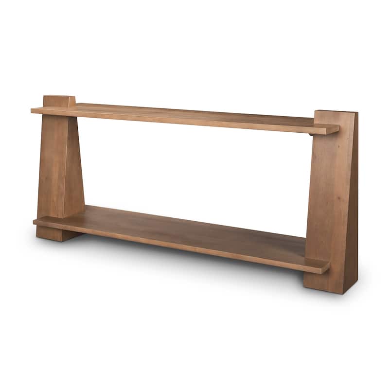 Eula Medium Brown Solid Wood Console Table - Medium Brown