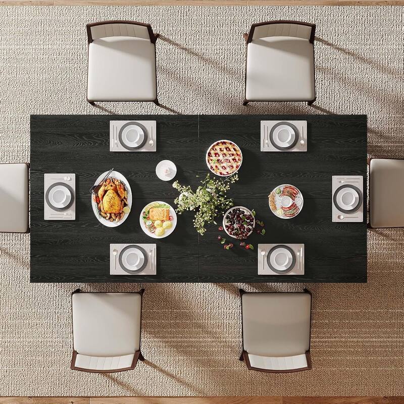 Square Wood Dining Table, Farmhouse Kitchen Table for Living/Dining Room