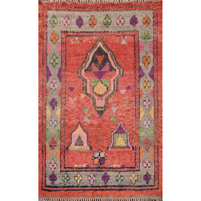 Plush Moroccan Oriental Area Rug Hand-Knotted Wool Carpet - 7'6"x 10'11"