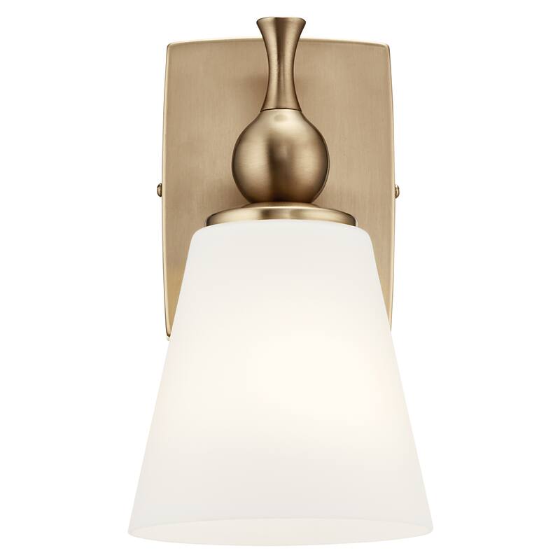 Kichler Lighting Cosabella 6 in. 1-Light Champagne Bronze Wall Sconce with Satin Etched Cased Opal Glass