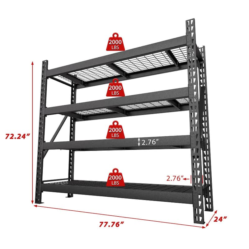 VEIKOUS Heavy Duty Metal Shelving Units, 2000 LBS Per Shelf Garage Storage Shelves with Adjustable Height