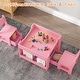 preview thumbnail 6 of 5, Kids Table and Chair Set - 4 in 1 Wooden Activity Table with 2 Chairs and Storage Drawer
