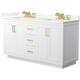 Option White / Giotto Quartz Top / Brushed Gold Hardware