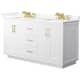 Option White / Giotto Quartz Top / Brushed Gold Hardware