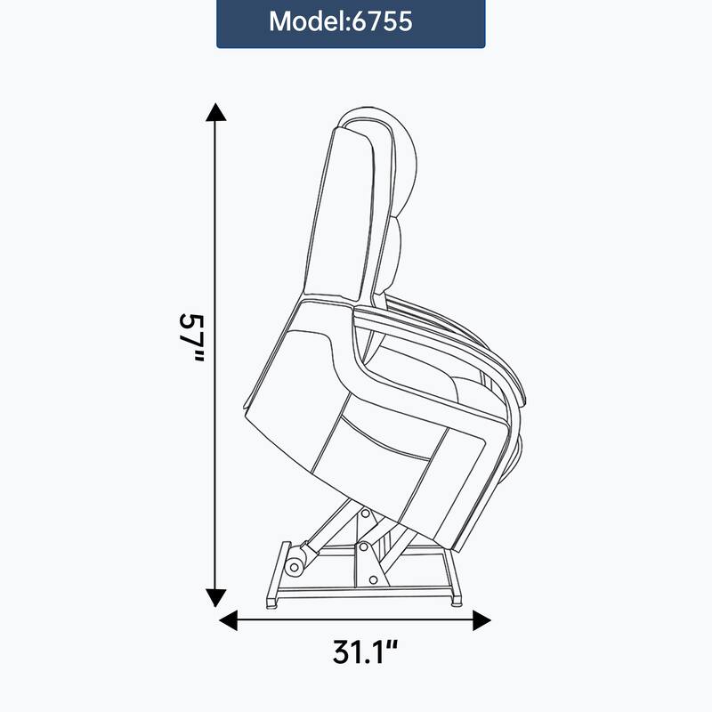 Dual Motor Power Lift Recliner Chair with Massage Heat and Wood Armrests
