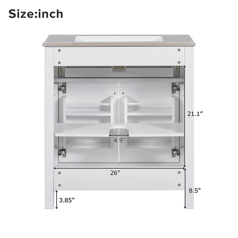 60" Bathroom Vanity Set with Double Vanities (Separate),Ceramic Sinks