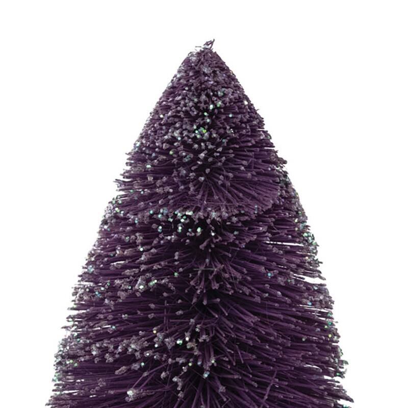 Bottle Brush Tree with Wood Base and Glitter