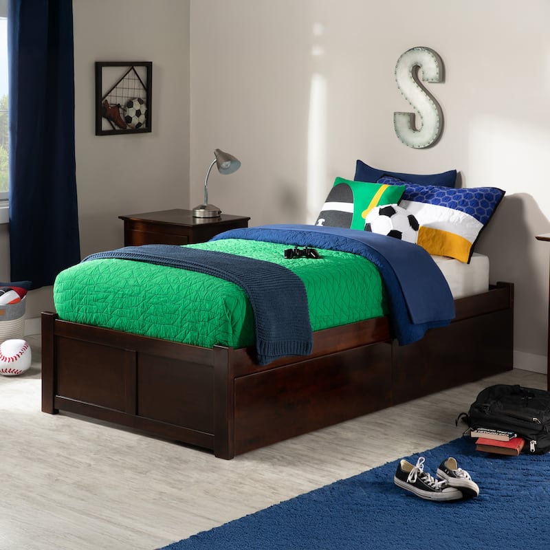 Concord Platform Bed with Footboard and Storage Drawers