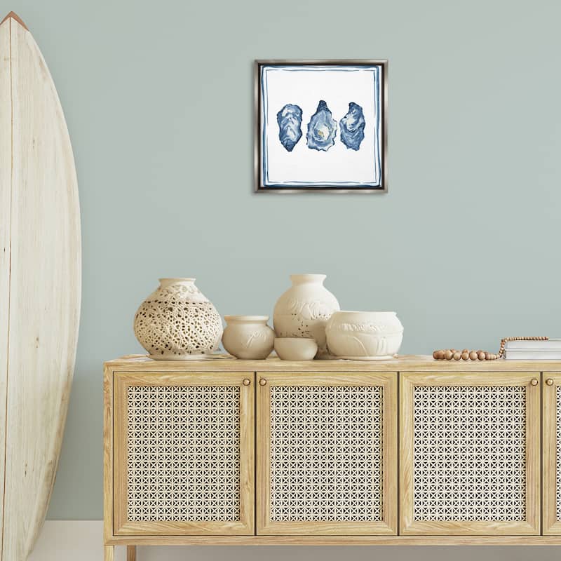 Stupell Oyster Shell Trio Framed Floater Canvas Wall Art Design By Lucille Price