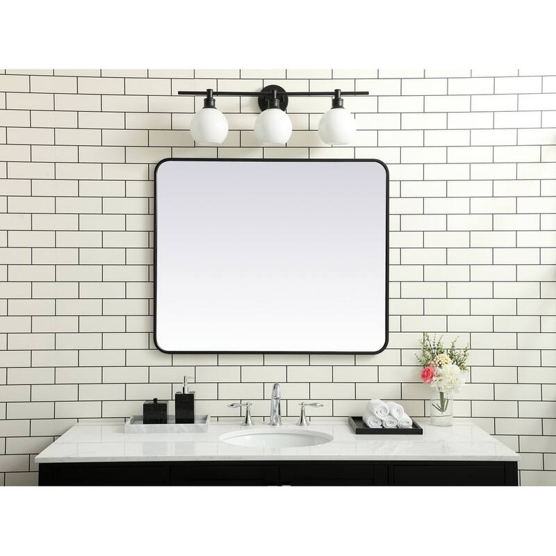 Ezra Soft Corner Metal Rectangular Mirror