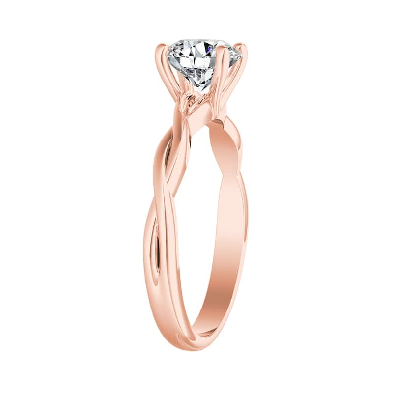 Auriya 14k Gold Twisted 2ctw Round Solitaire Moissanite Engagement Ring