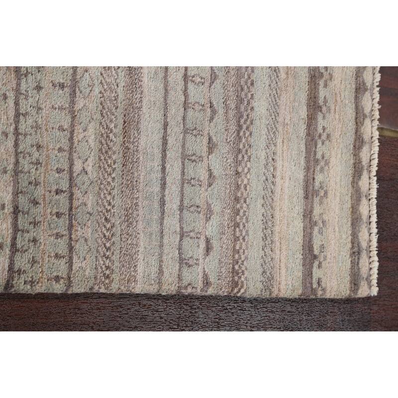 Contemporary Gabbeh Kashkoli Wool Runner Rug Handmade Oriental Carpet - 2'8" x 10'2"