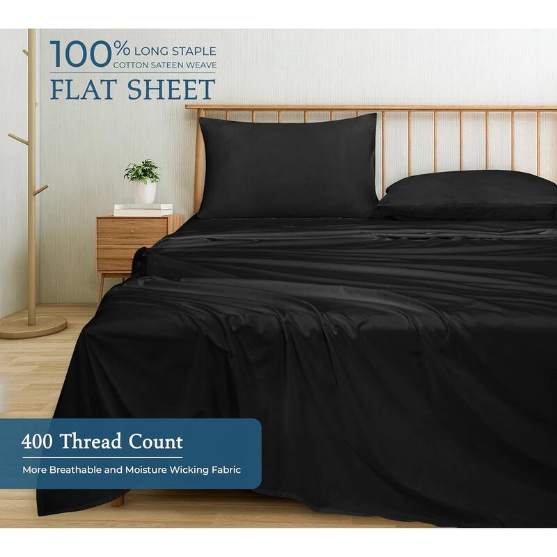 Royale linen 400 Thread Count Cotton Flat Sheet