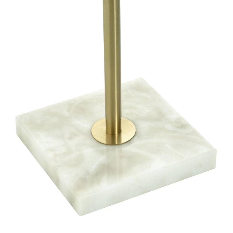 Tamara Day for Stylecraft Penelope Floor Lamp - White Marble & Polished Brass - Glossy