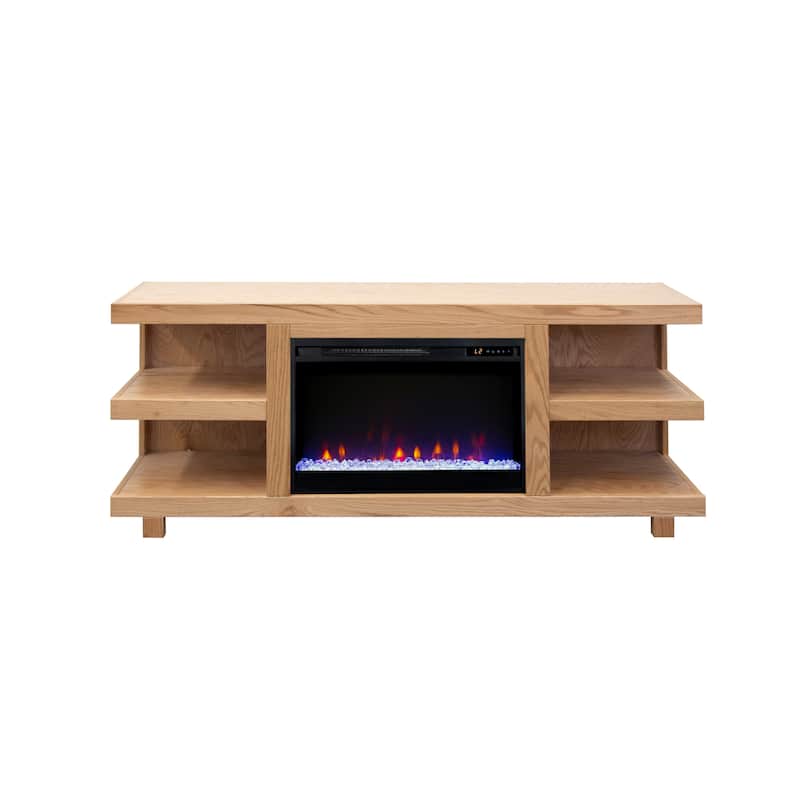 Laurel Canyon 65 inch Fireplace TV Stand for TVs up to 75 inches, Minimal Assembly, Clove Finish