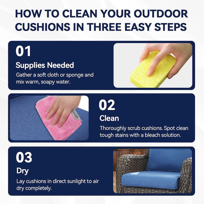Outdoor Deep Seat Cushions Set for Patio