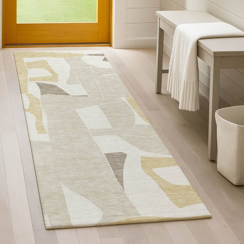 Machine Washable Indoor/ Outdoor Modern Crestone Chantille Rug