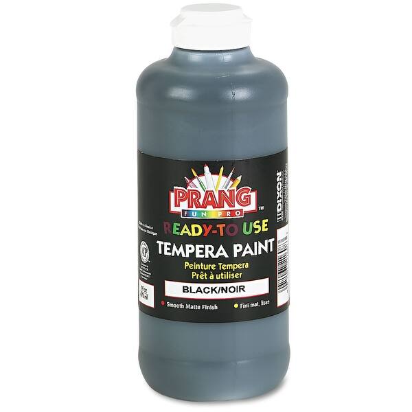 ReadytoUse Tempera Paint, Black, 16 oz DispenserCap Bottle Bed